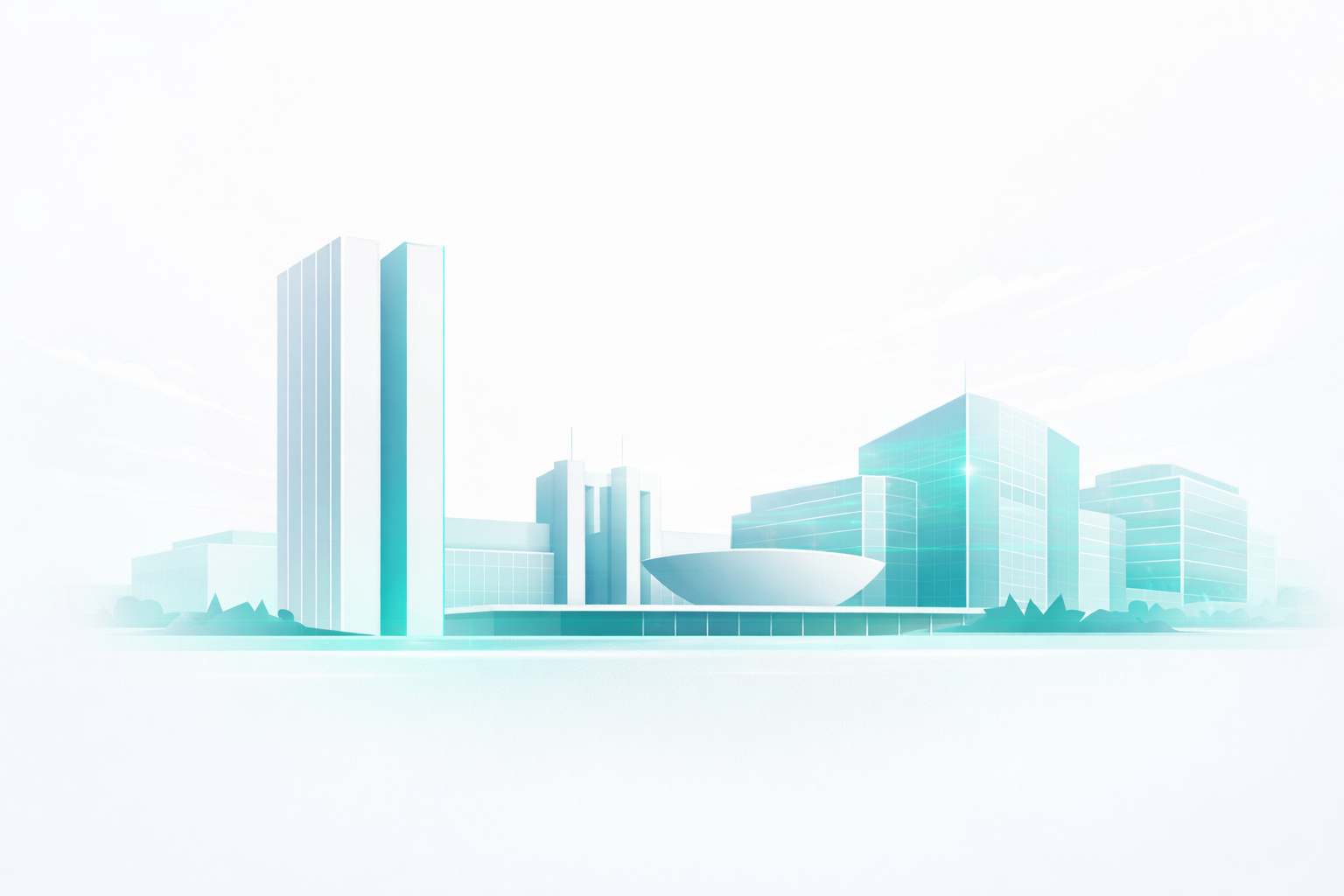 Imagem institucional relacionada a tecnologia e setor público em estilo moderno